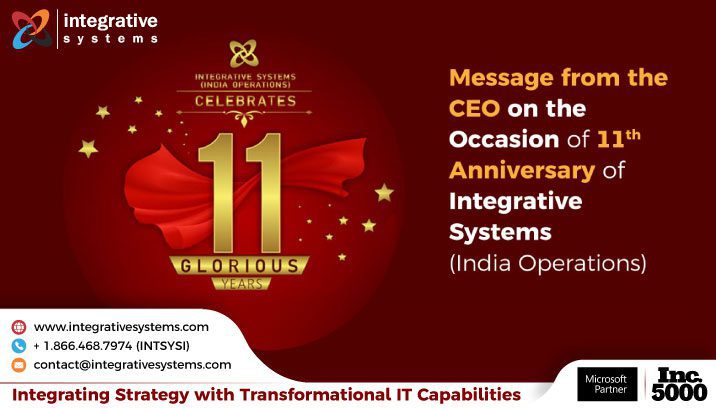 Message From CEO on the Occasion of 11th Anniversary of Integrative Systems